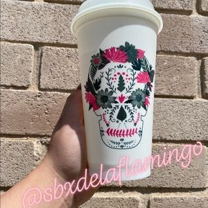 Starbucks Reusable Hot Cup Skull Lid GITD MEXICO